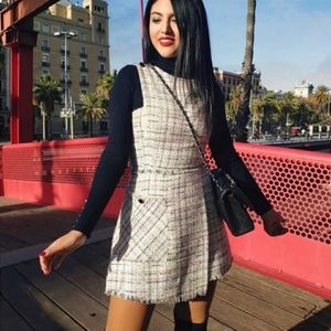 Zara Tweed Romper Jumper Jumpsuit XS Extra Small